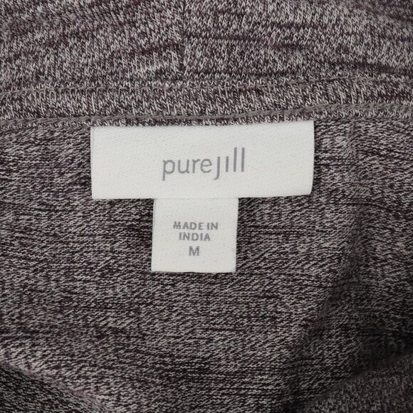 J Jill Pure Jill Dress Womens Medium Gray Cowl Neck Stretch Knit Pockets Sweater - Picture 3 of 12